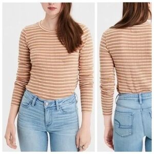 American Eagle Long Sleeve Stripped Shirt Size S